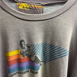 NWOT Aviator Nation Faded Mocha Soft Crewneck Sweatshirt Water skier Sz L